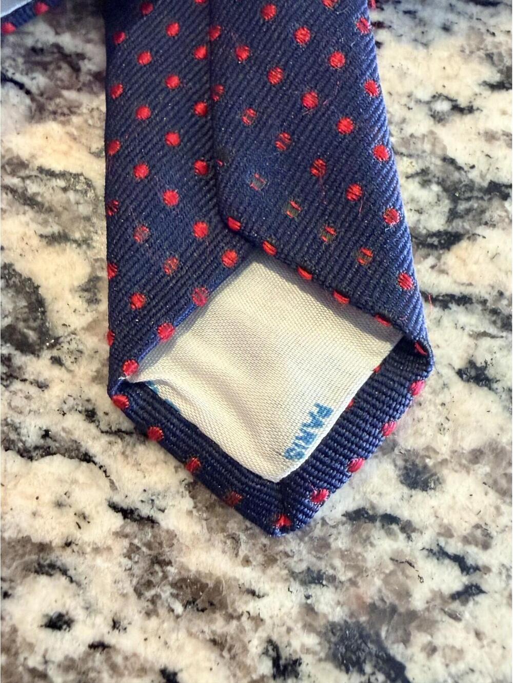 YVES SAINT LAURENT YSL EMBROIDERED LOGO NECK TIE - Picture 3 of 5